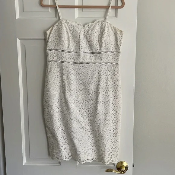 graduation dress below the knee Strapless Short Graduation Dress with Faux Pockets White / Large